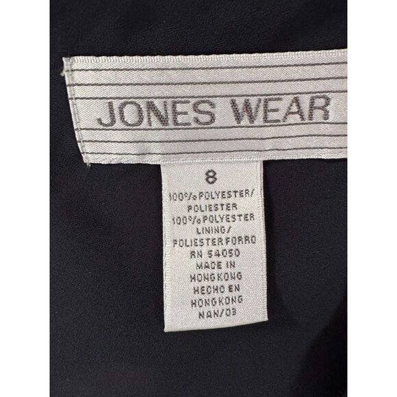 Jones Wear Womens Floral Sleeveless Top Size 8 Blue & Black Polyester Smocked St - Picture 5 of 16